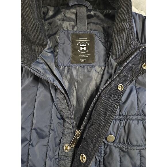 HAGGAR Heritage Collection Men's Vest Full Zipper & Button Poly Fill NAVY 2XL - Picture 3 of 5